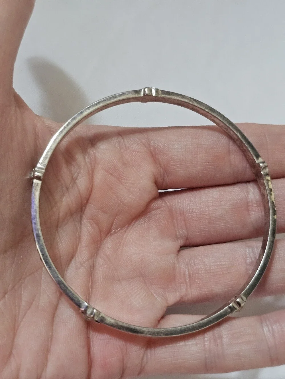 Brighton Silver Tone Dark Crystal Star Celestial Slip-On Bangle Bracelet
